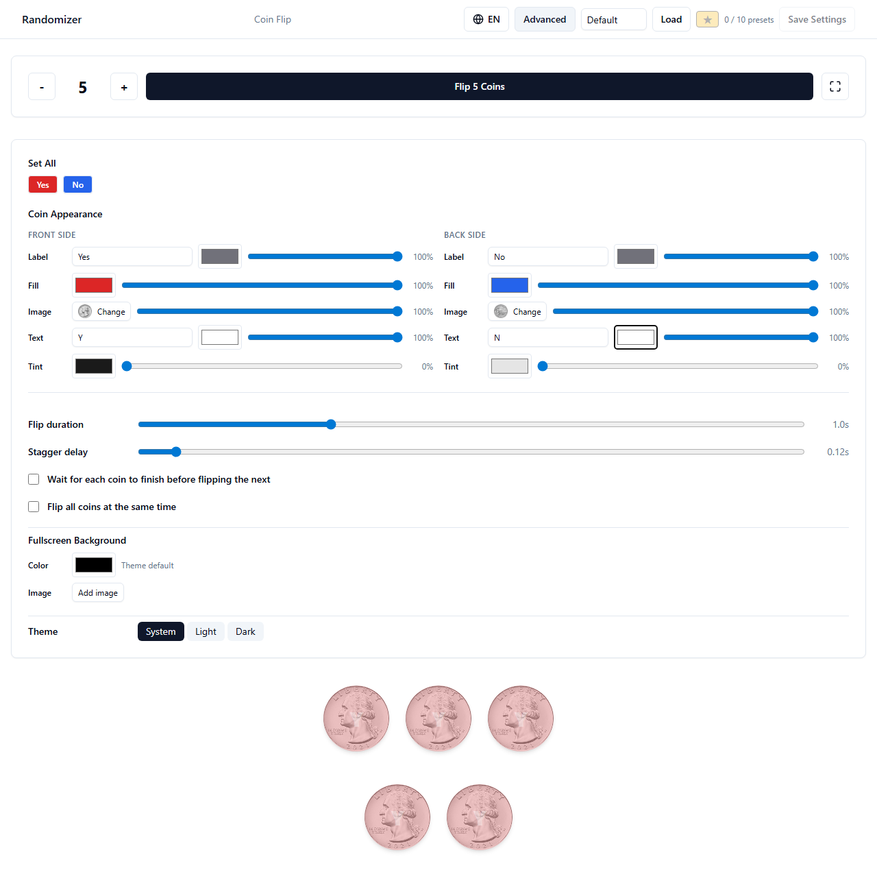 Label Coin Panel Randomizer